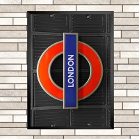 Placa de Londres Fundo Preto